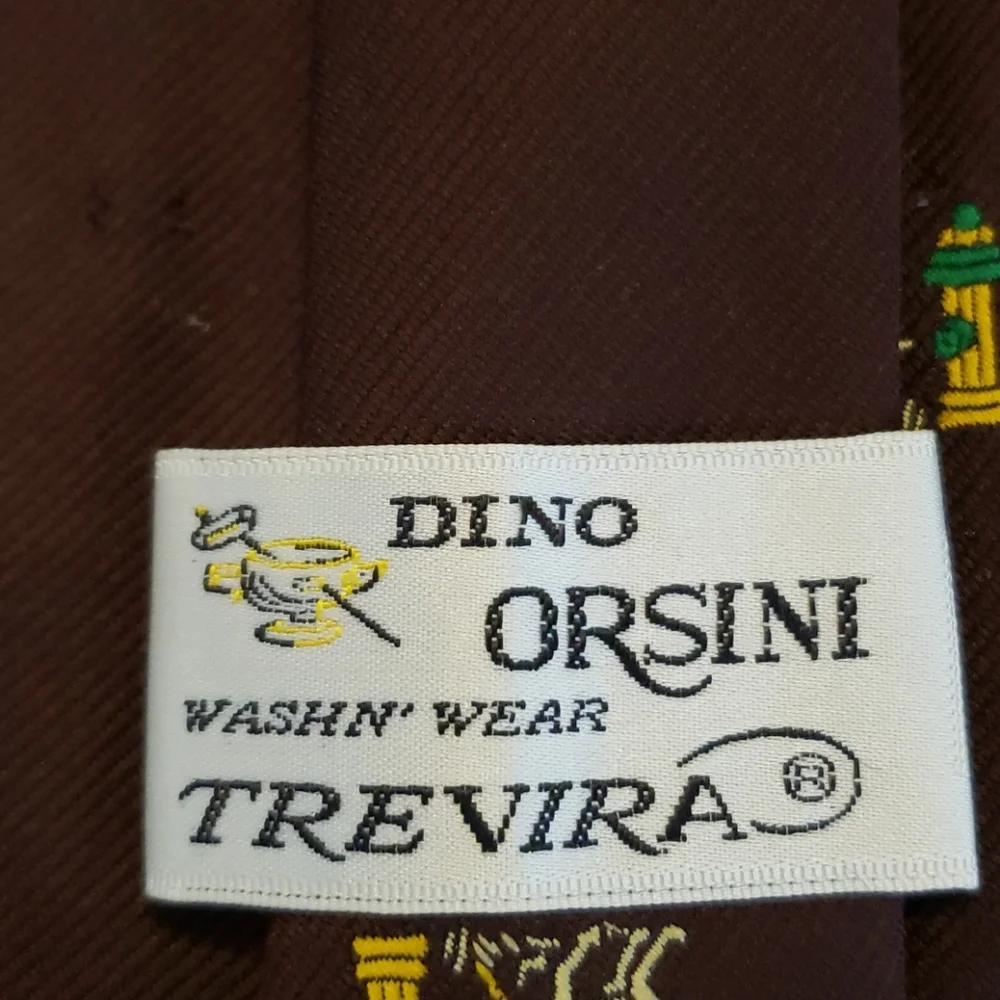 Vintage Dog Peeing on Fire Hydrant Tie Union Made